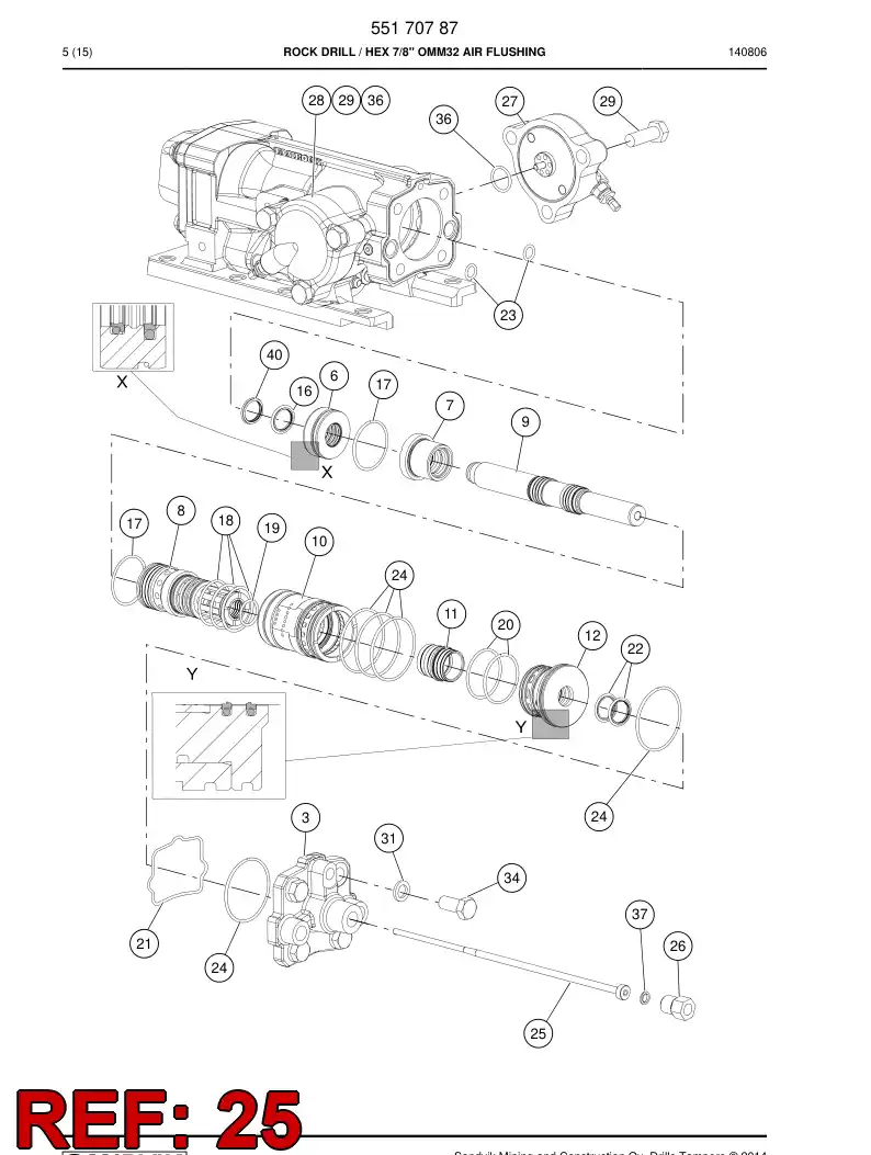 55011948c 550 119 48c Pipe, Flushing - Sandvik Technical Drawing