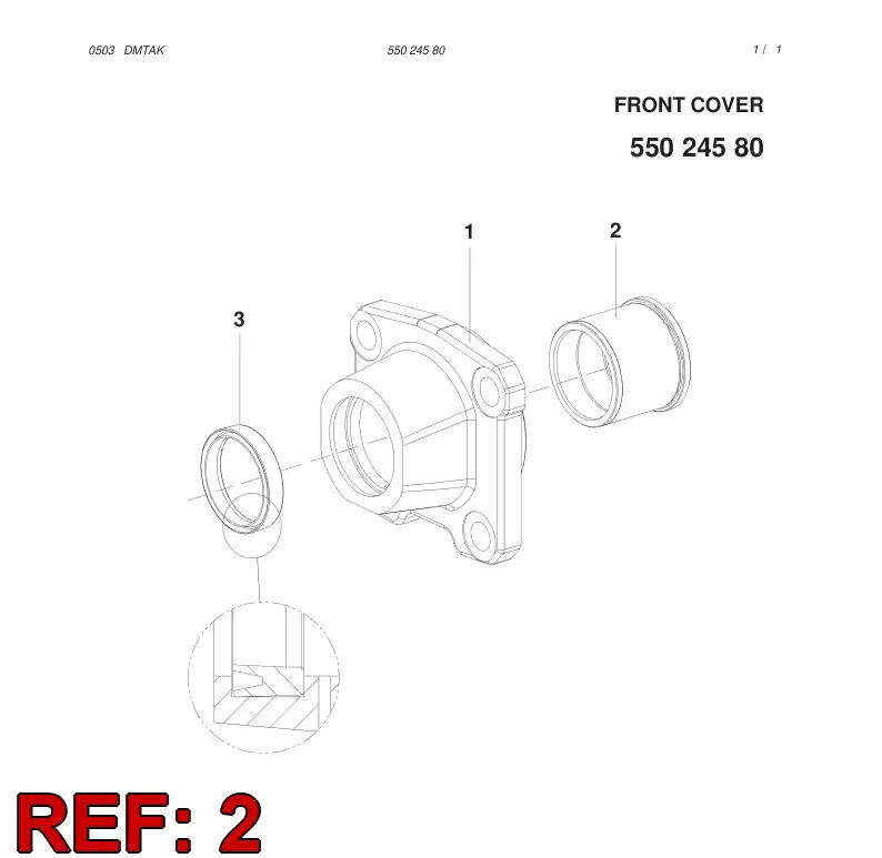 55012041 550 120 41 BEARING BUSHING - Sandvik Technical Drawing