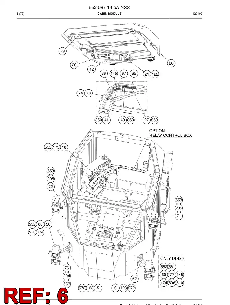 55012049a 550 120 49a Mounting plate - Sandvik Technical Drawing