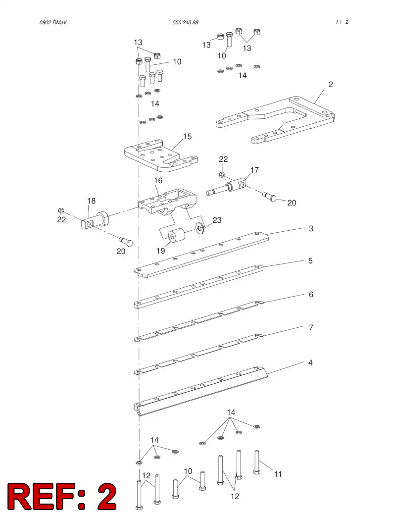55012105 550 121 05 Supporting block - Sandvik Technical Drawing