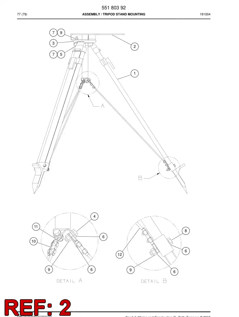 55012159g 550 121 59g Plate, Mounting - Sandvik Technical Drawing