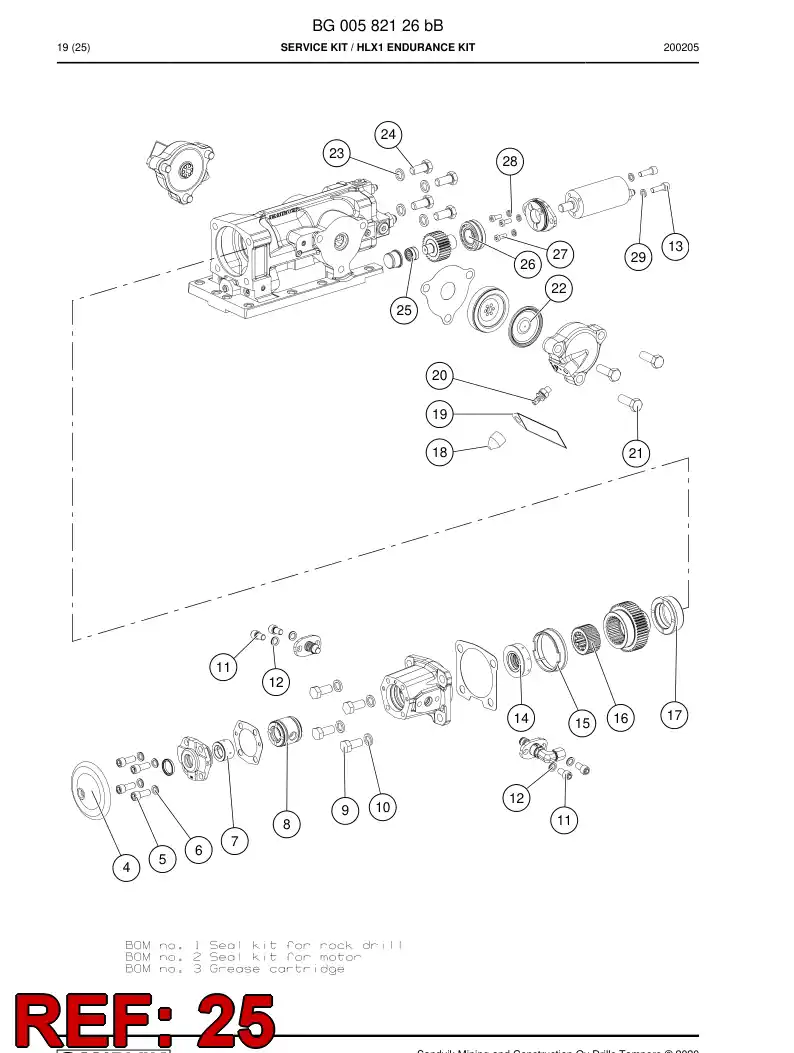 55012165a 550 121 65a Bearing, Needle - Sandvik Technical Drawing