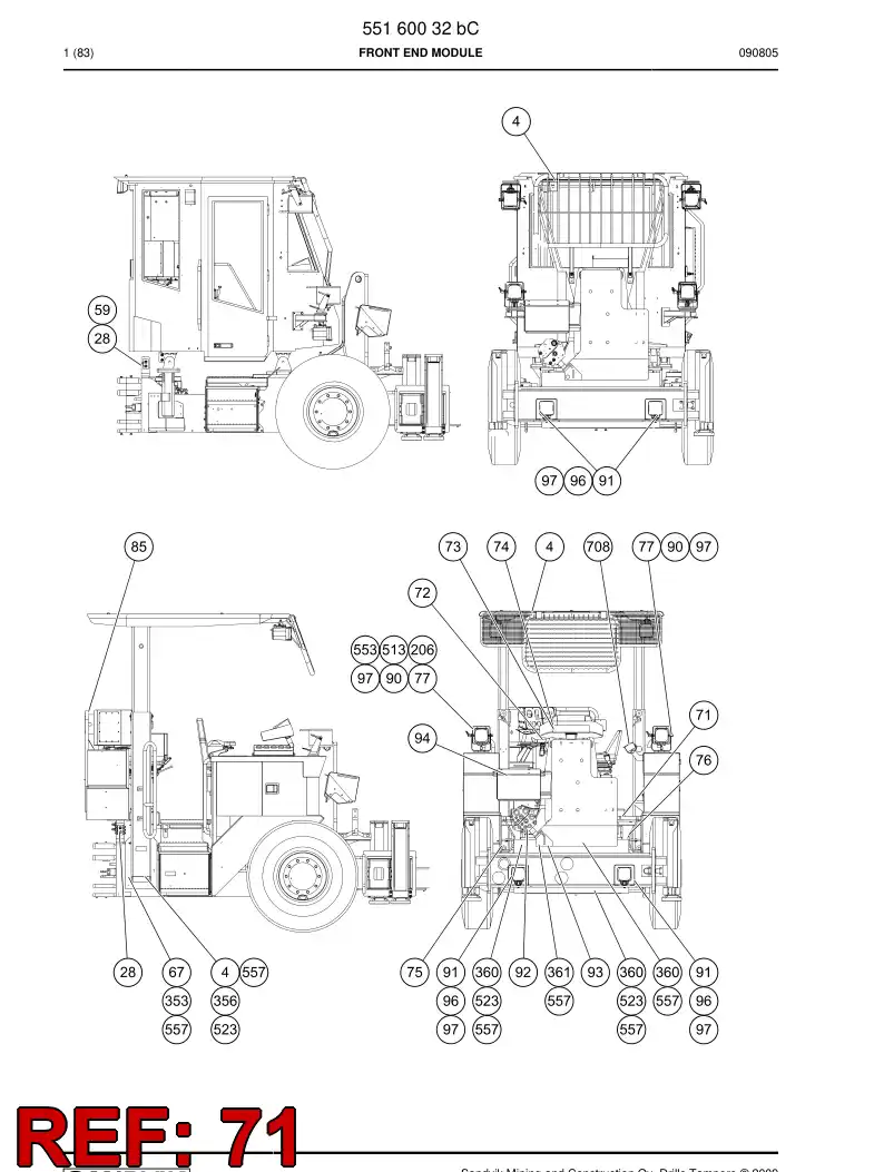 55012201 550 122 01 Working platform - Sandvik Technical Drawing