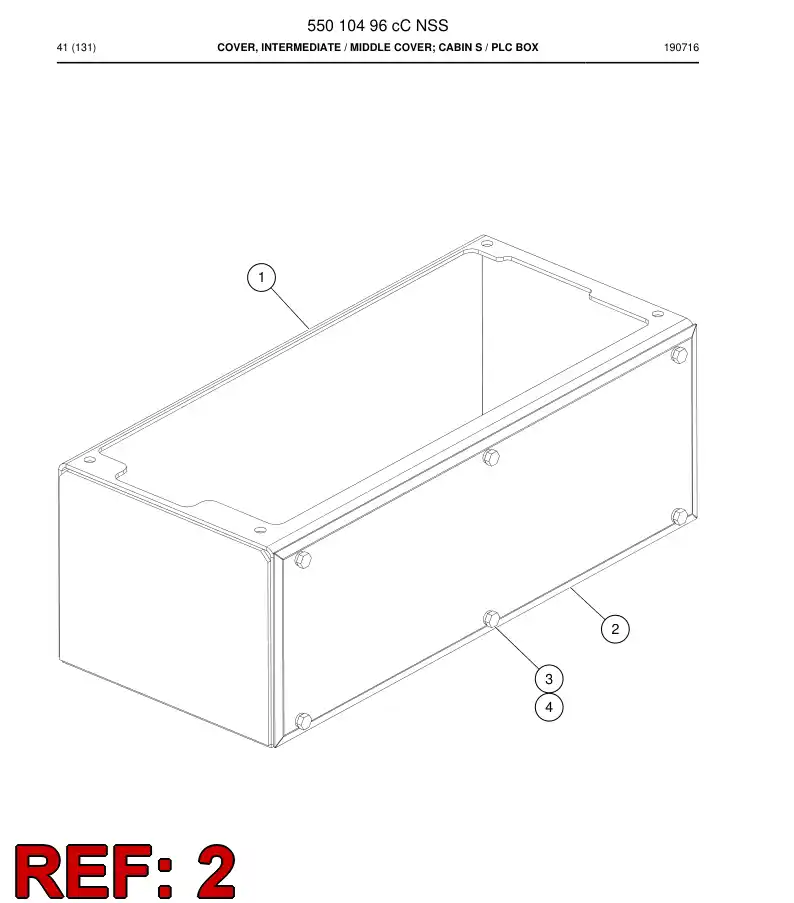 55012265 550 122 65 Plate, Cover - Sandvik Technical Drawing