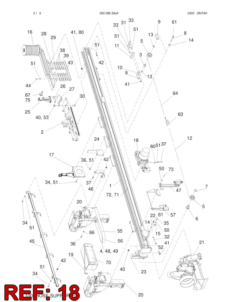 55012289 550 122 89 FEED MECHANISM - Sandvik Technical Drawing