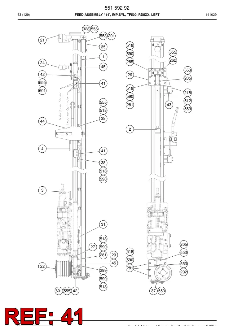 55012395b 550 123 95b Frame - Sandvik Technical Drawing