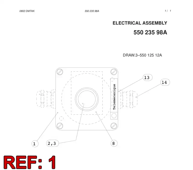 55012503 550 125 03 ALUMINIUM ENCLOSURE - Sandvik Technical Drawing