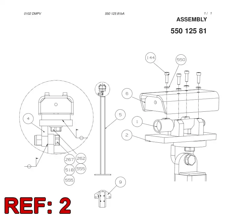 55012571 550 125 71 BRACKET - Sandvik Technical Drawing