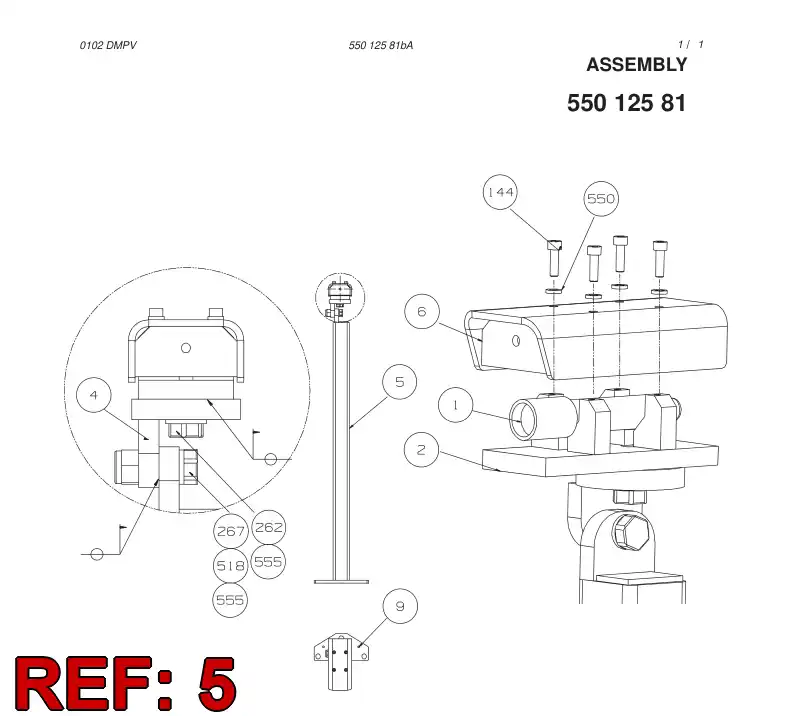 55012575 550 125 75 BRACKET - Sandvik Technical Drawing