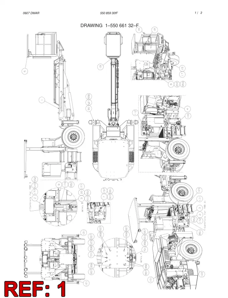 55012610 550 126 10 BASKET BOOM TBB3 - Sandvik Technical Drawing