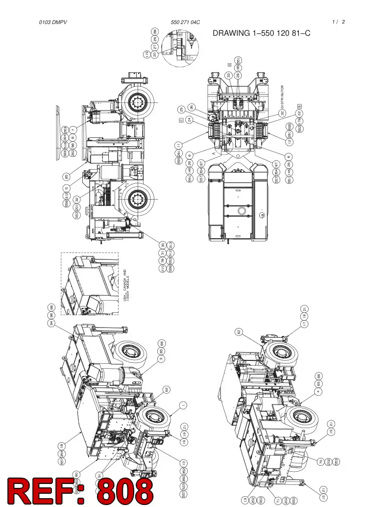 55012619 550 126 19 HOSING - Sandvik Technical Drawing