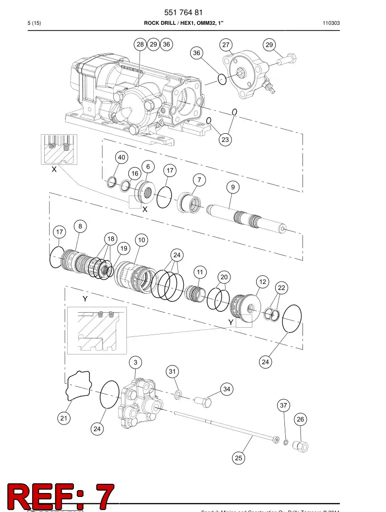 55012681a 550 126 81a Bushing, Bearing - Sandvik Technical Drawing