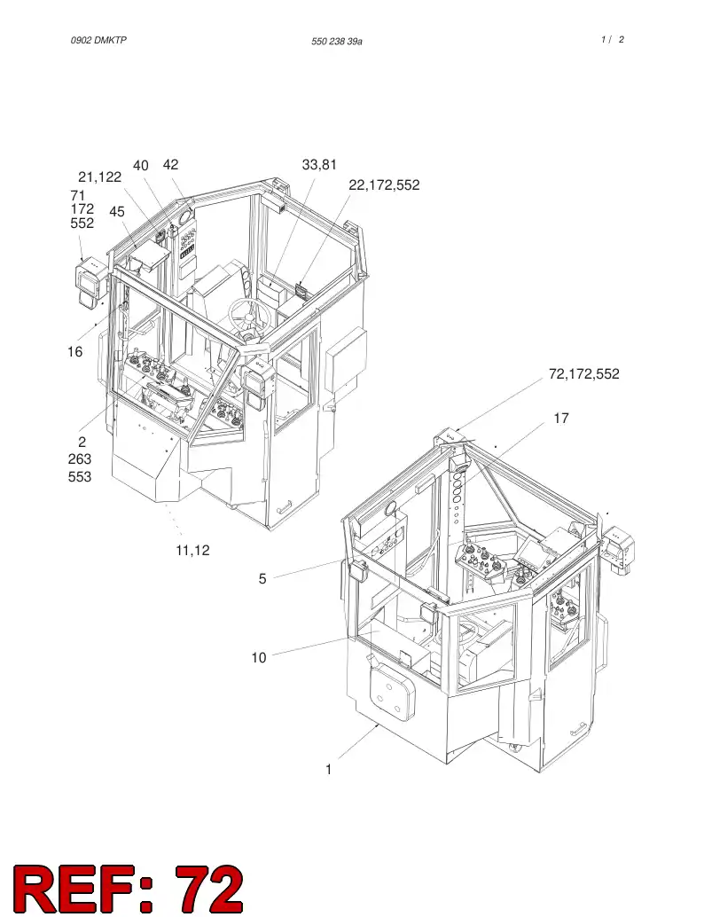 55012685 550 126 85 LIGHT BRACKET - Sandvik Technical Drawing