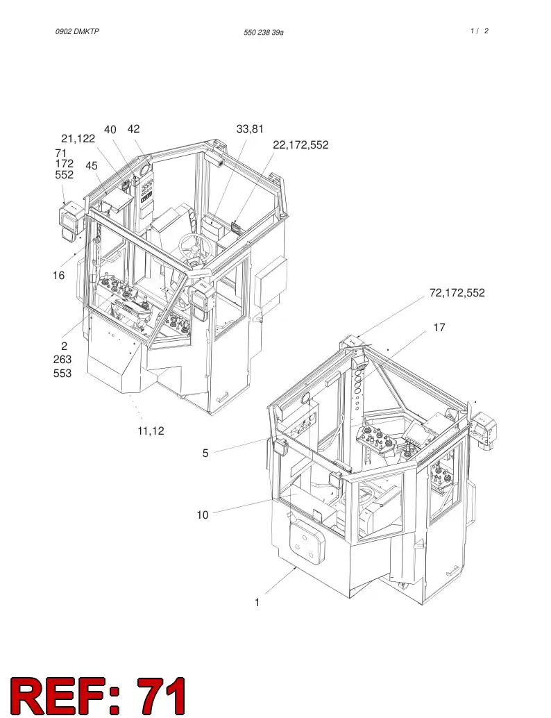 55012686 550 126 86 LIGHT BRACKET - Sandvik Technical Drawing