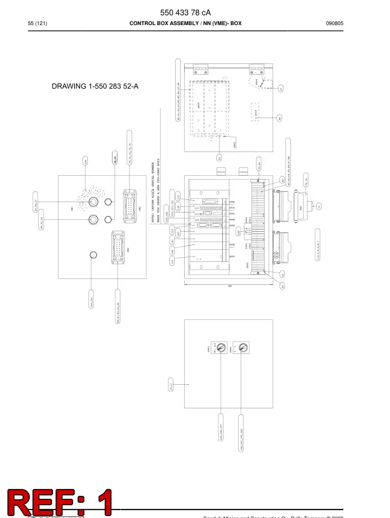 55012829 550 128 29 Wiring instruction - Sandvik Technical Drawing