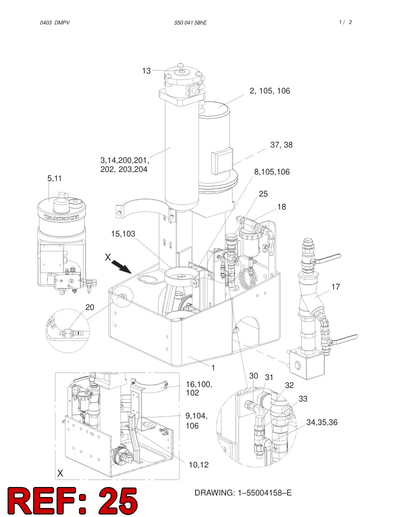 55012839 550 128 39 ASSEMBLY, AIR BLOWING - Sandvik Technical Drawing