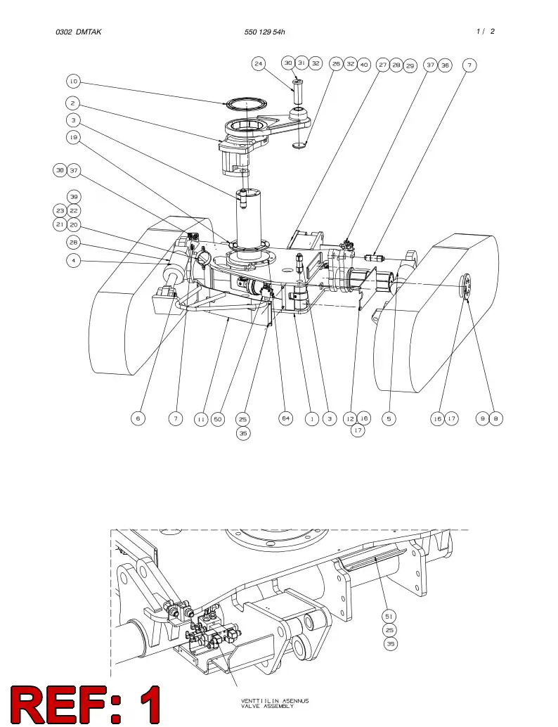 55012886 550 128 86 LOWER FRAME ASSEMBLY - Sandvik Technical Drawing