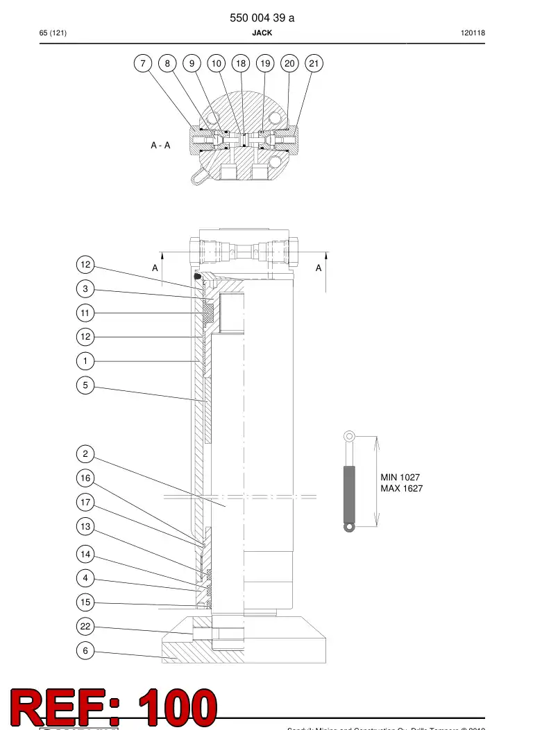 55012911a 550 129 11a SEAL KIT - Sandvik Technical Drawing