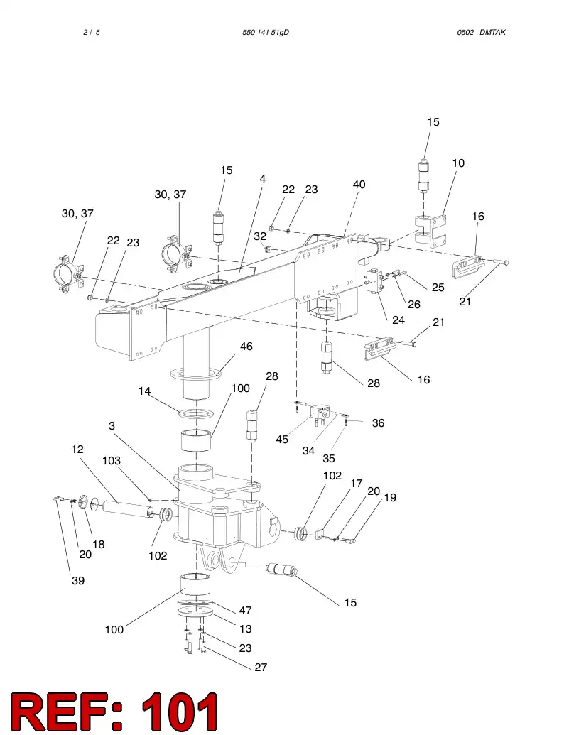 55012953 550 129 53 Bearing, Plain - Sandvik Technical Drawing