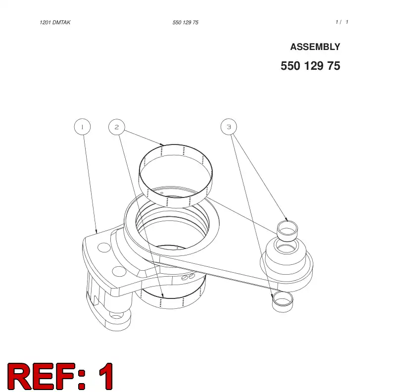 55012974 550 129 74 PILLOW BLOCK - Sandvik Technical Drawing
