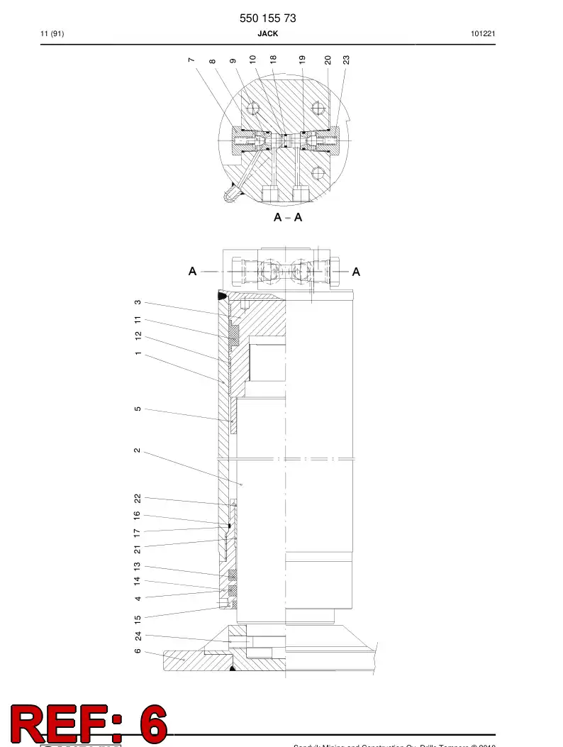 55013052 550 130 52 Bushing - Sandvik Technical Drawing