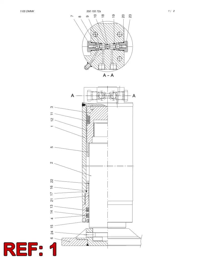 55013055 550 130 55 CYLINDER TUBE - Sandvik Technical Drawing