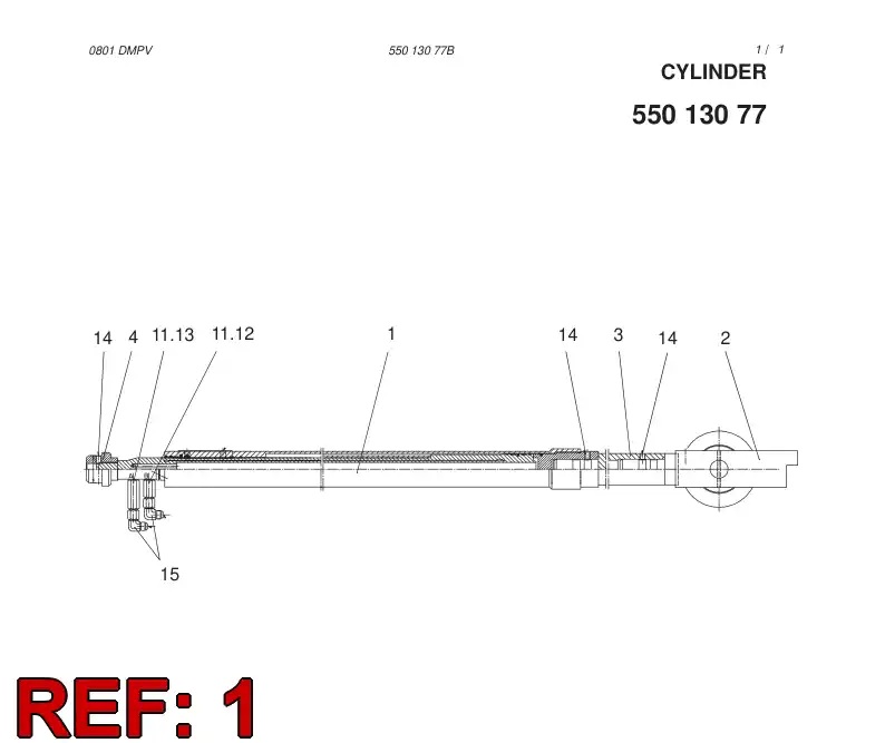 55013075 550 130 75 CYLINDER - Sandvik Technical Drawing