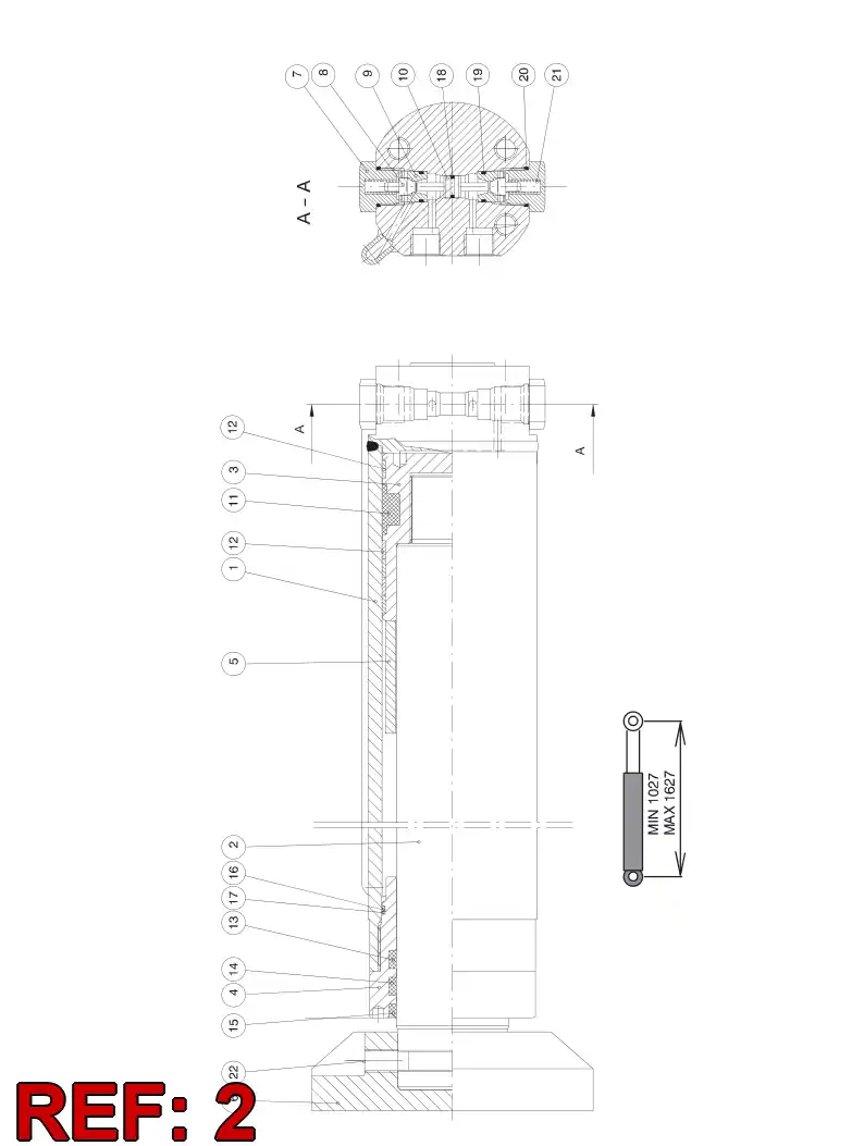 55013095 550 130 95 Rod, PISTON - Sandvik Technical Drawing