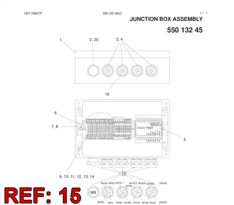 55013174 550 131 74 CABLE ASSEMBLY - Sandvik Technical Drawing