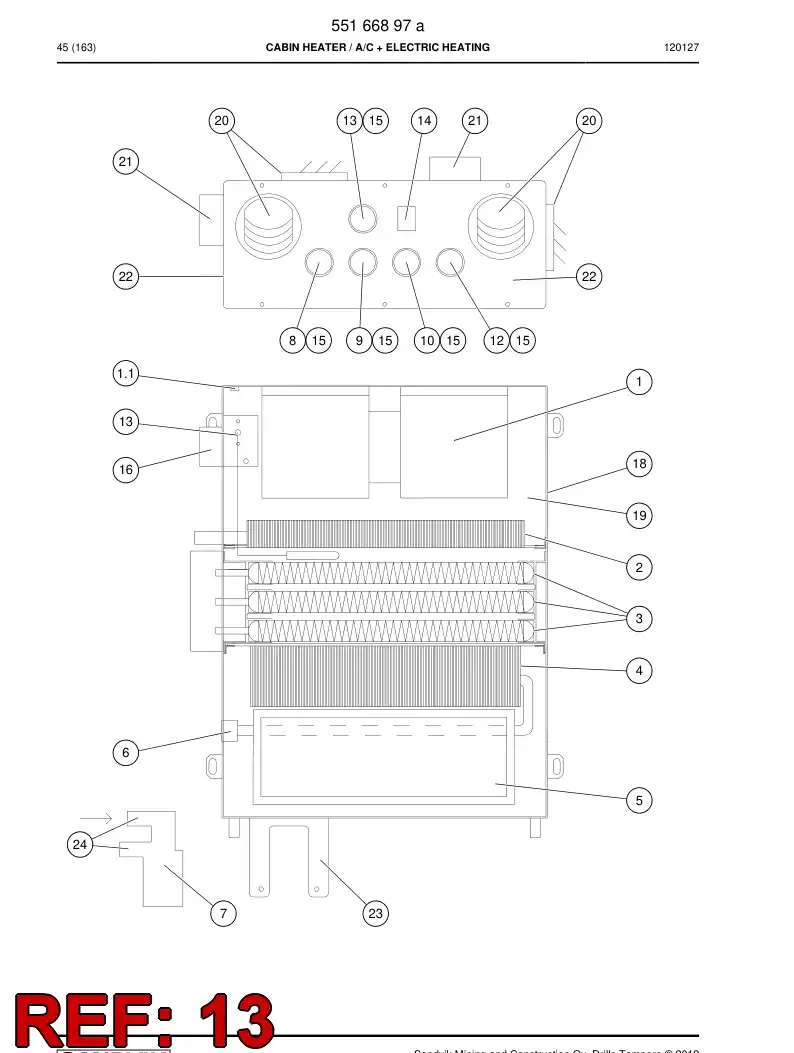 55013197 550 131 97 INTERRUPTOR, CONTROL Y CARGA - Sandvik Technical Drawing