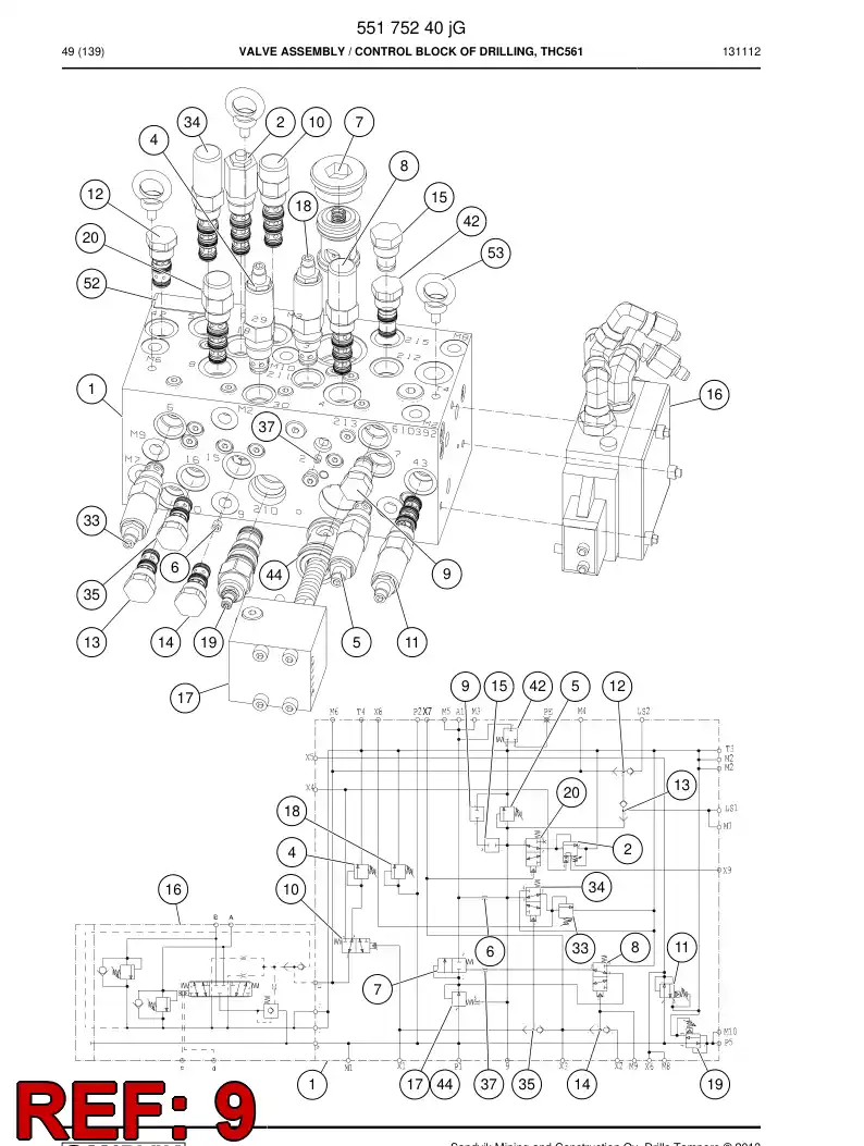 55013198a 550 131 98a Plug - Sandvik Technical Drawing