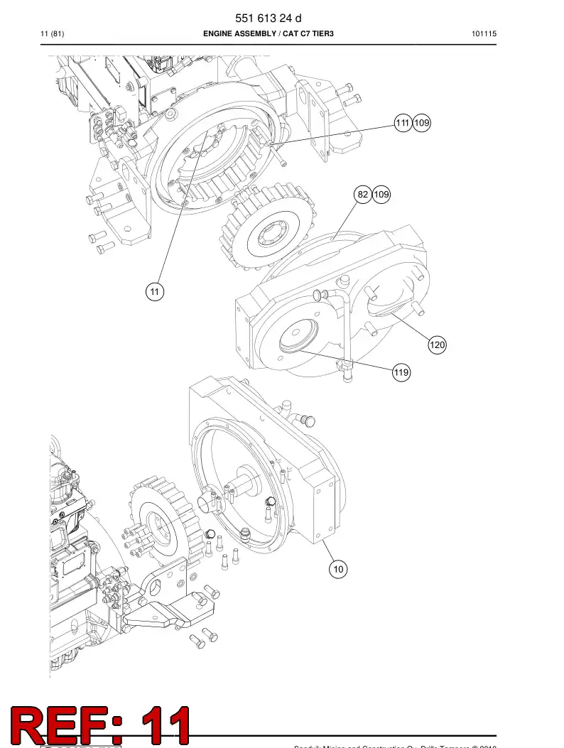 55013323b 550 133 23b Clutch, Flexible - Sandvik Technical Drawing