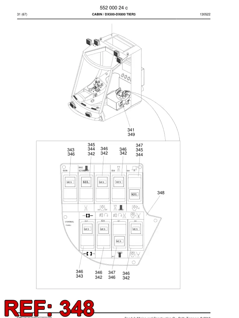 55013324a 550 133 24a Decal - Sandvik Technical Drawing