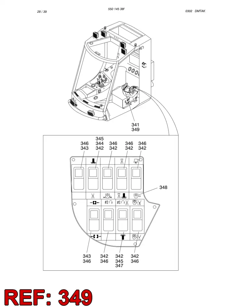55013361 550 133 61 CONTROL ASSEMBLY - Sandvik Technical Drawing