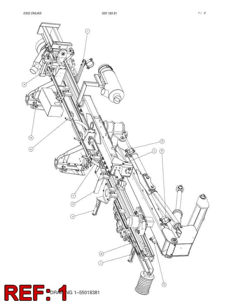 55013368 550 133 68 HOSE SUPPORT - Sandvik Technical Drawing