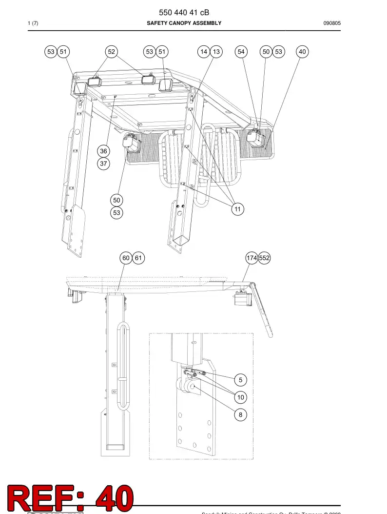 55013445 550 134 45 Guard - Sandvik Technical Drawing