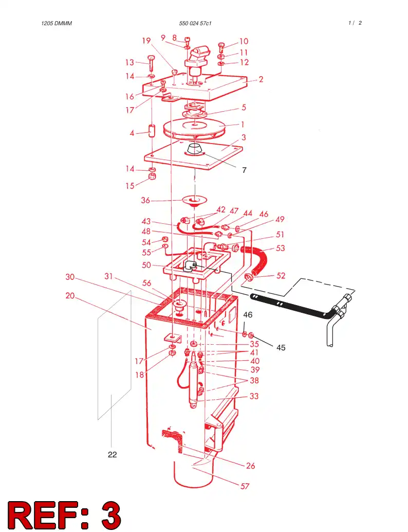55013464 550 134 64 Base plate - Sandvik Technical Drawing