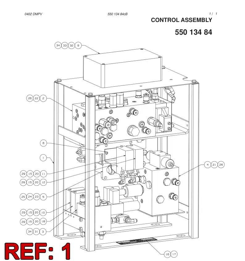 55013483 550 134 83 CONTROL ASSEMBLY - Sandvik Technical Drawing