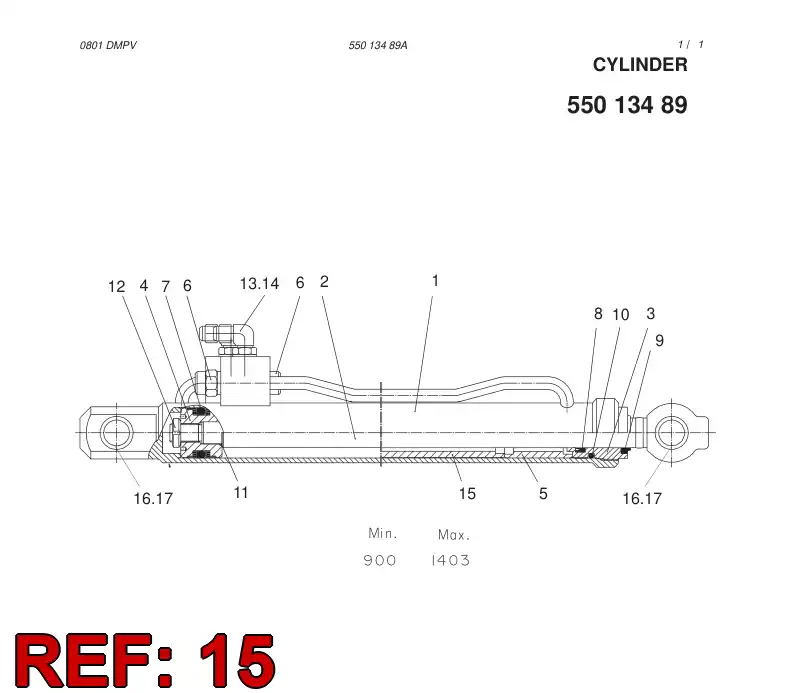 55013488 550 134 88 LIMIT BUSHING - Sandvik Technical Drawing