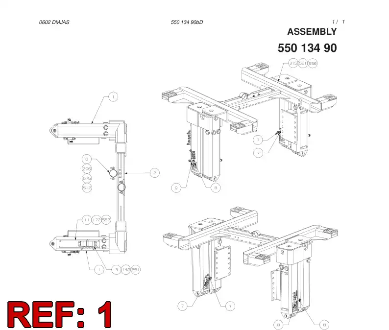 55013491 550 134 91 ASSEMBLY - Sandvik Technical Drawing