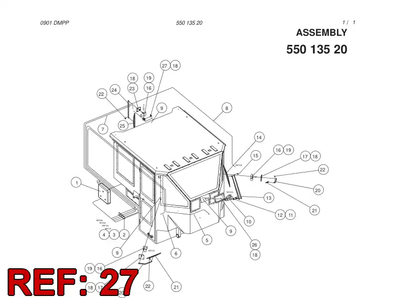 55013504 550 135 04 GUARD - Sandvik Technical Drawing