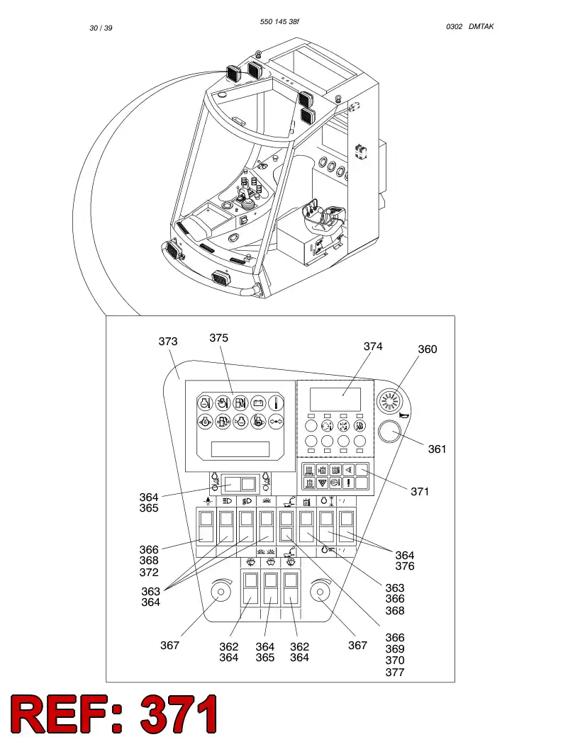 55013550 550 135 50 CONTROL (WARNING) LIGHT PRING - Sandvik Technical Drawing