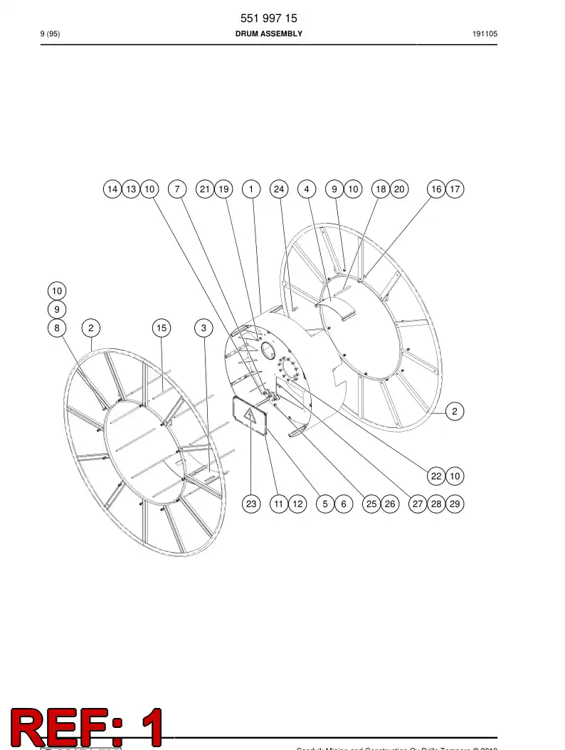 55013671a 550 136 71a Ring - Sandvik Technical Drawing