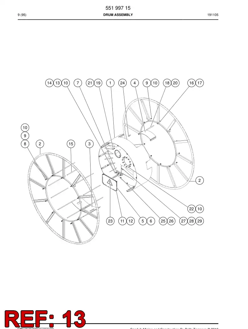 55013675a 550 136 75a Tie Rod - Sandvik Technical Drawing
