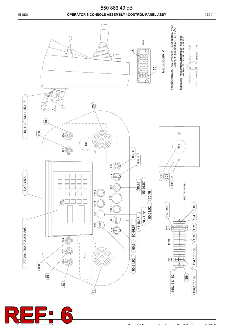 55013799a 550 137 99a Decal - Sandvik Technical Drawing