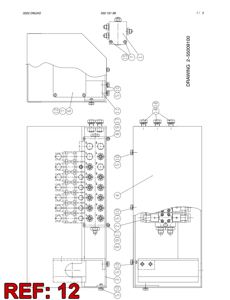 55013938 550 139 38 JUNCTION BOX ASSEMBLY - Sandvik Technical Drawing