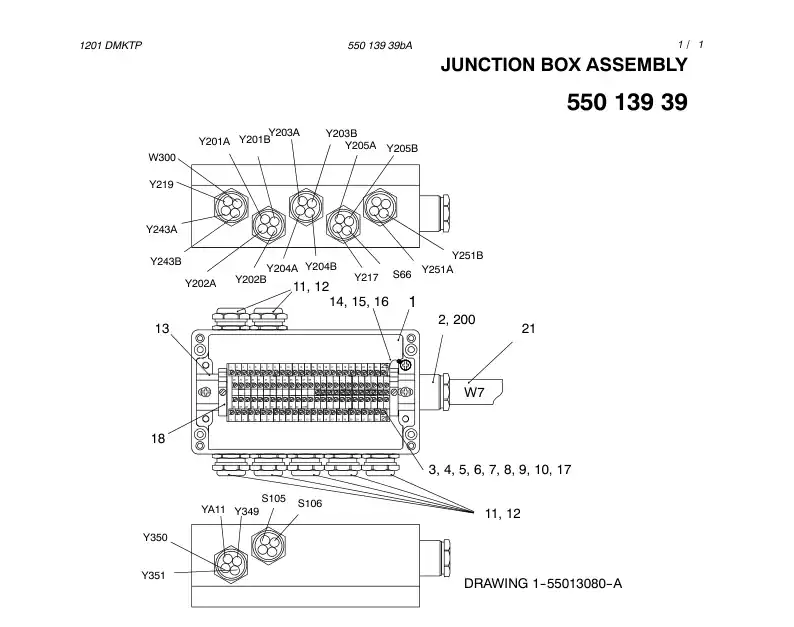55013939bA 550 139 39bA TERMINAL BOX X7 - Sandvik Technical Drawing