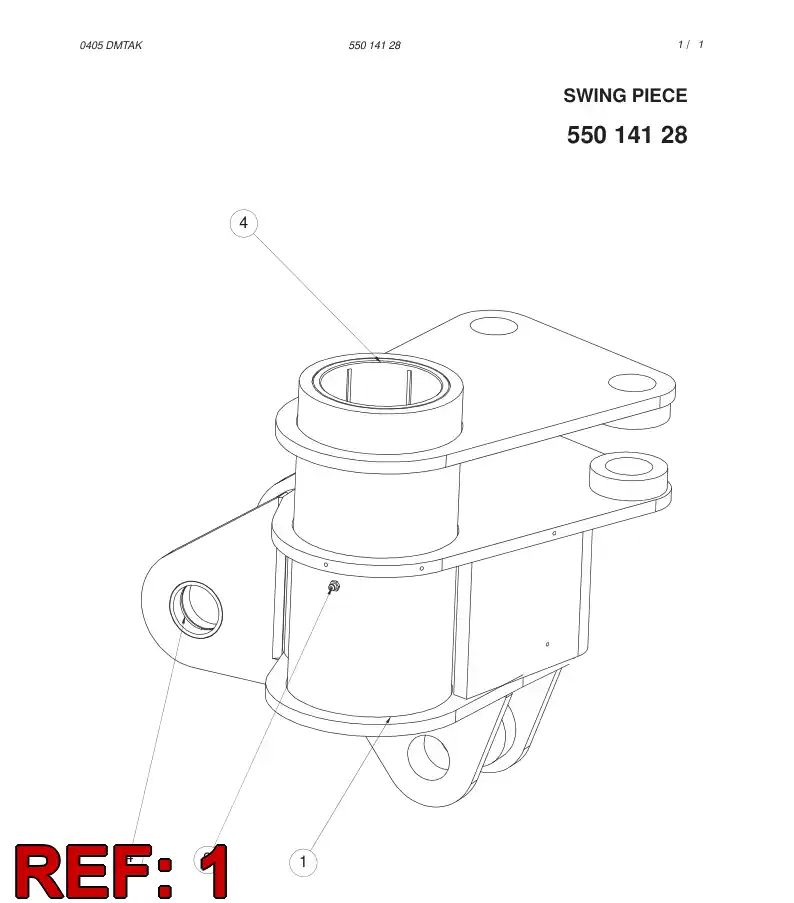55014078 550 140 78 SWING PIECE - Sandvik Technical Drawing