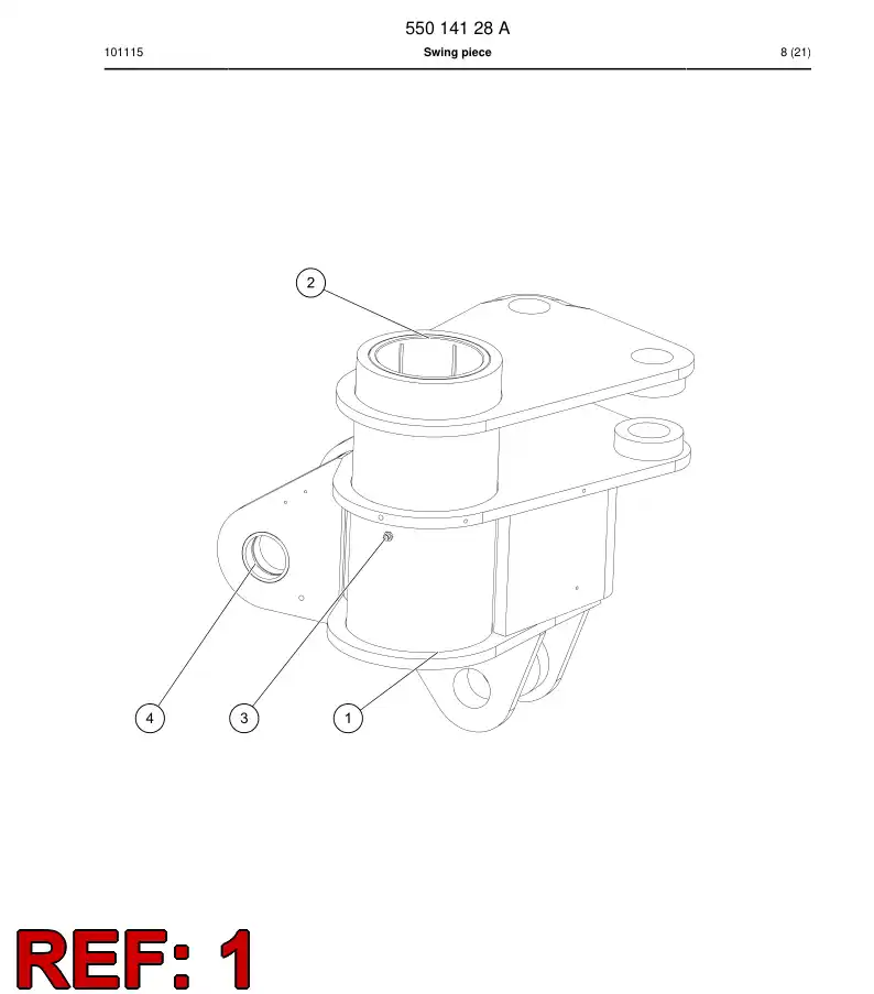 55014078a 550 140 78a Swing piece - Sandvik Technical Drawing
