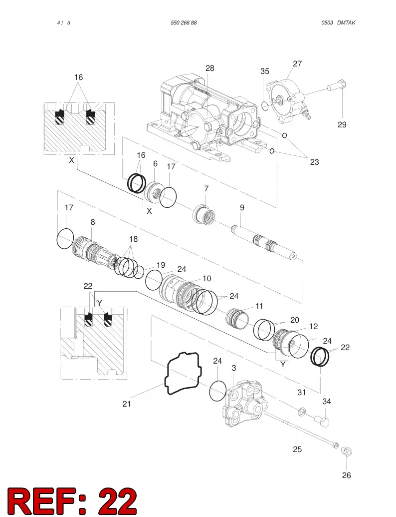 55014113 550 141 13 PISTON SEAL, REAR - Sandvik Technical Drawing